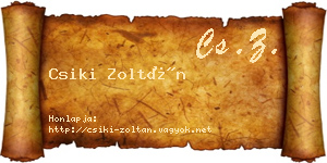 Csiki Zoltán névjegykártya