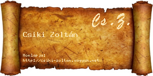 Csiki Zoltán névjegykártya